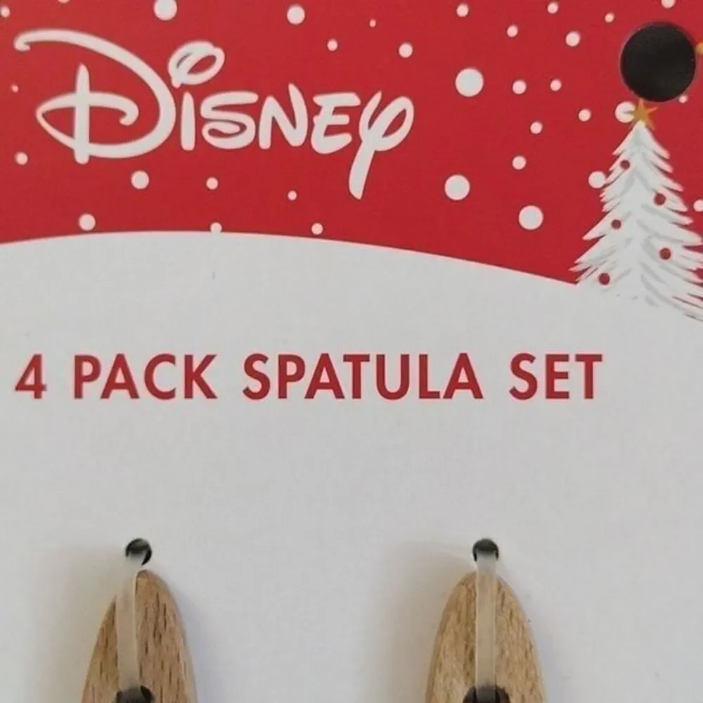 Disney Minnie Mouse 4 Christmas Themed Silicone Spatulas Set NWT